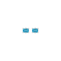 Sky Blue Topaz Six Claw Prong Stud Earrings