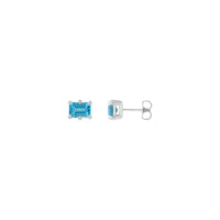 Sky Blue Topaz Six Claw Prong Stud Earrings