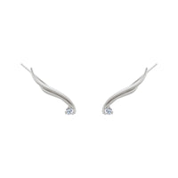 Winged Diamond Ear Climbers (White 14K) front - Popular Jewelry - New York