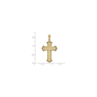2D Filigree Center Block Cross Pendant (14K)