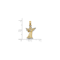 3D Angel Playing Flute Pendant (14K)