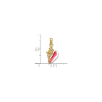 3D Horned Pink Enamel Conch Shell Pendant (14K)