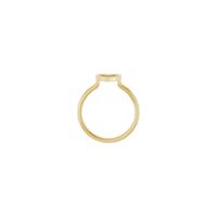 Setting view of a 14K yellow gold Bold Heart Outline Ring