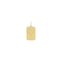 Celtic Cross Dog Tag Pendant (14K) front - Popular Jewelry - New York
