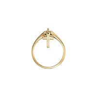 Dangling Cross Ring (14K)