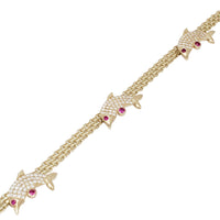 Dolphin Sequence Bismarck Bracelet (14K)