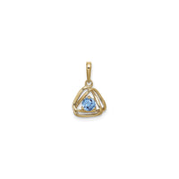 Double Triangle Interlocked Blue Topaz Pendant (14K)