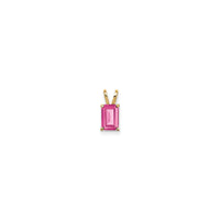 Emerald-Cut Pink Tourmaline Solitaire Pendant (14K)