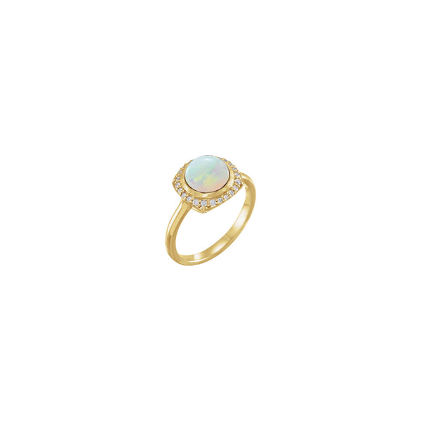 Ethiopian Opal with Diamond Halo Ring (14K) main - Popular Jewelry - New York