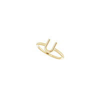 Initial U Ring (14K) diagonal - Popular Jewelry - New York