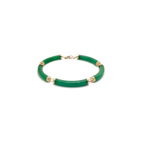 Jade Curved Link Bracelet (14K).