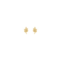 Leaf Stud Earrings (14K) front - Popular Jewelry - New York