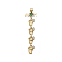 Mom's Babies Steps Green CZ Pendant (14K)