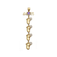 Mom's Babies Steps Purple CZ Pendant (14K)