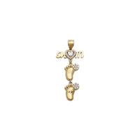 Mom's Babies Steps White CZ Pendant (14K)