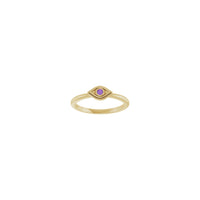 Natural Amethyst Stackable Evil Eye Ring (14K) front - Popular Jewelry - New York