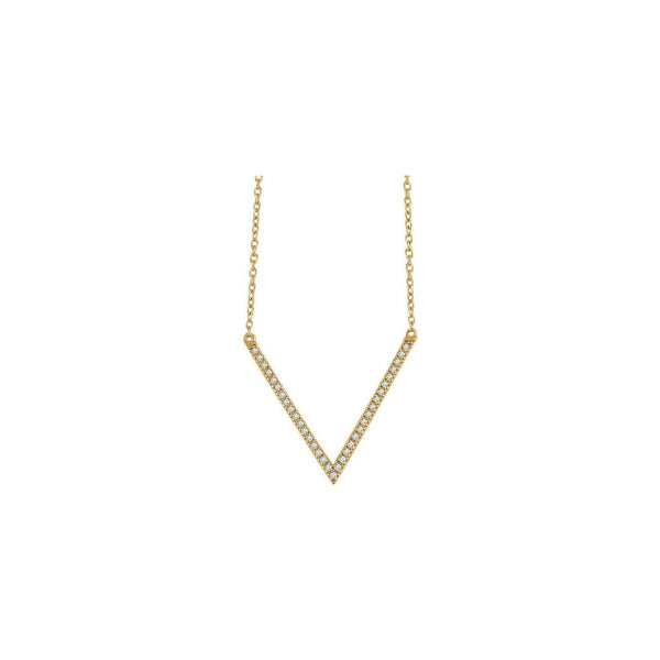 Natural Diamond V Necklace (14K) front - Popular Jewelry - New York