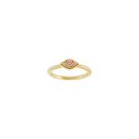 Natural Pink Tourmaline Stackable Evil Eye Ring