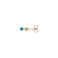 Natural Turquoise Round Bezel-Set Stud Earrings (14K)
