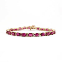 Oval Ruby and Diamond Eternity Bracelet (14K).