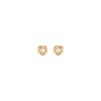 Pearl Floral Earrings (14K) front - Popular Jewelry - New York