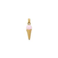 Pink Ice Cream Cone Bead Pendant (14K)