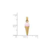 Pink Ice Cream Cone Bead Pendant (14K)