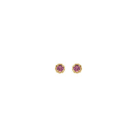 Pink Tourmaline Claw Rope Stud Earrings