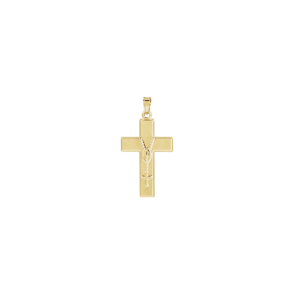 Rosary Cross Pendant (14K) front - Popular Jewelry - New York