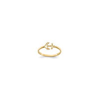 Sideways Anchor Outline Ring (14K)