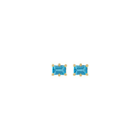 Sky Blue Topaz Six Claw Prong Stud Earrings