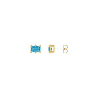 Sky Blue Topaz Six Claw Prong Stud Earrings