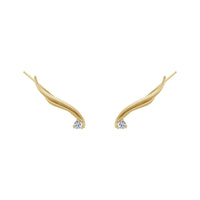 Winged Diamond Ear Climbers (14K) front - Popular Jewelry - New York