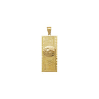 $100 One Hundred Dollar Bill Pendant (14K) front vertical - Popular Jewelry - New York