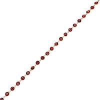Red Evil Eye Bezel Bracelet (14K)