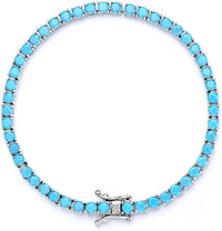Turquoise Color Stone Bracelet (Silver)