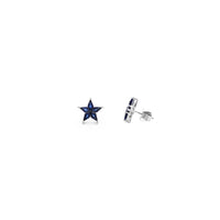 Cosmic Blue Sapphire Star Stud Earrings (18K)