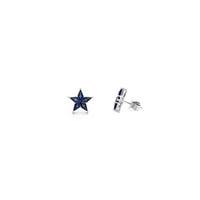 Cosmic Blue Sapphire Star Stud Earrings (18K)