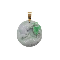 Jade Fish & Lotus Pendant (14K)