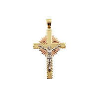 Tri-color Crucifix Pendant (14K).