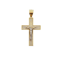 Two-tone Crucifix CZ Pendant (14K).