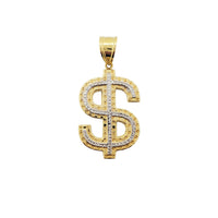 Two-Tone Diamond-Cut Dollar Sign Pendant (14K)