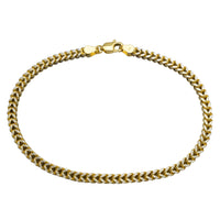 Two-Tone Round Franco Anklet (14K).