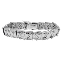 Diamond Scale-Link Bezel & Channel-Set Men's Bracelet (14K).