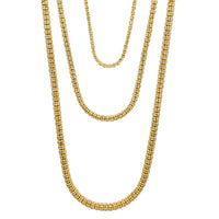 Two-Tone Hollow Diamond-Cut Popcorn Chain (14K/10K).