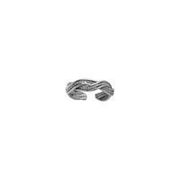 Rope Textured Twist Toe Ring (Silver)
