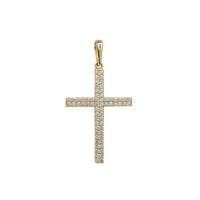 Zirconia Two-Row Cross Pendant (14K)