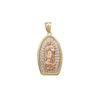 Tricolor Halo Virgin Mary Pendant (14K)