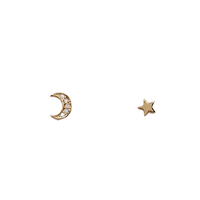 Star Moon Stud Earring (14K)