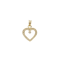Stoneset Heart Border Pendant (14K)